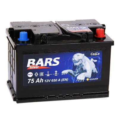 Аккумулятор Bars 75Ач R+ EN650A 278x175x175 B13