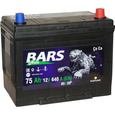 Аккумулятор Bars Asia 75Ач R+ EN640A 258x173x220 B01