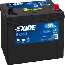 EXIDE EXCELL EB604 60Ач R+ EN480A 230x172x220 B01