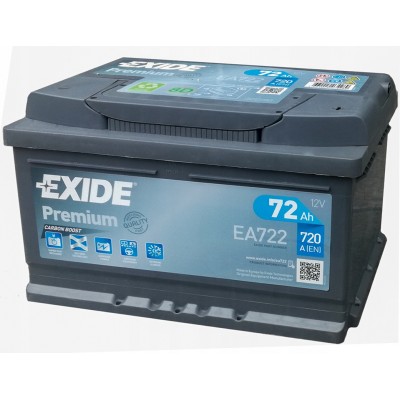 Аккумулятор EXIDE PREMIUM EA722 72Ач R+ EN720A 278x175x175 B13