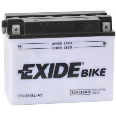 EXIDE Standart E50-N18L-A3 20Ач R+ EN260A 205x90x162 B00