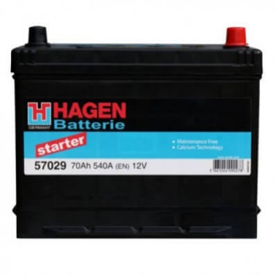 Аккумулятор Hagen 70Ah R+ EN540A 270x173x222 57029 B01